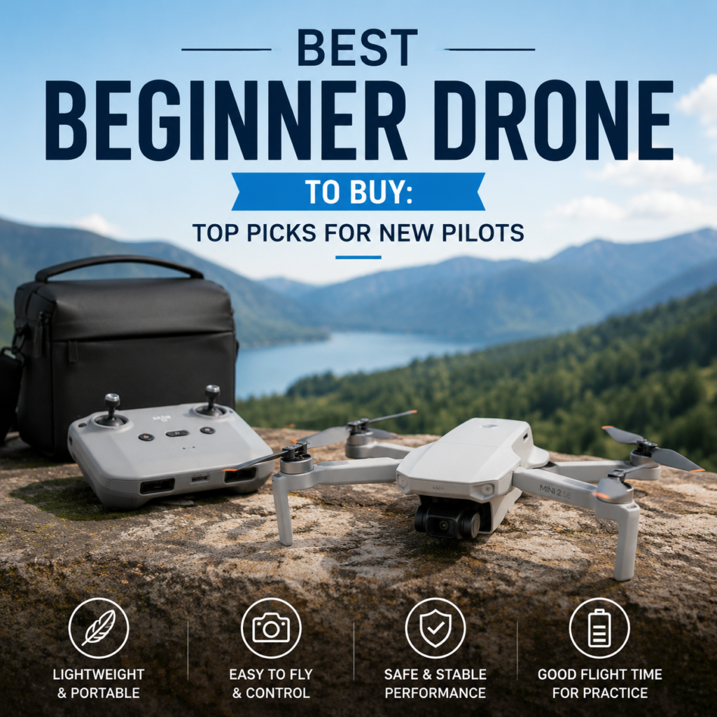 Beginner drone with lightweight design, easy controls, and stable flight for new pilots