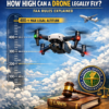 Infographic explaining FAA drone rules: maximum legal altitude is 400 feet.