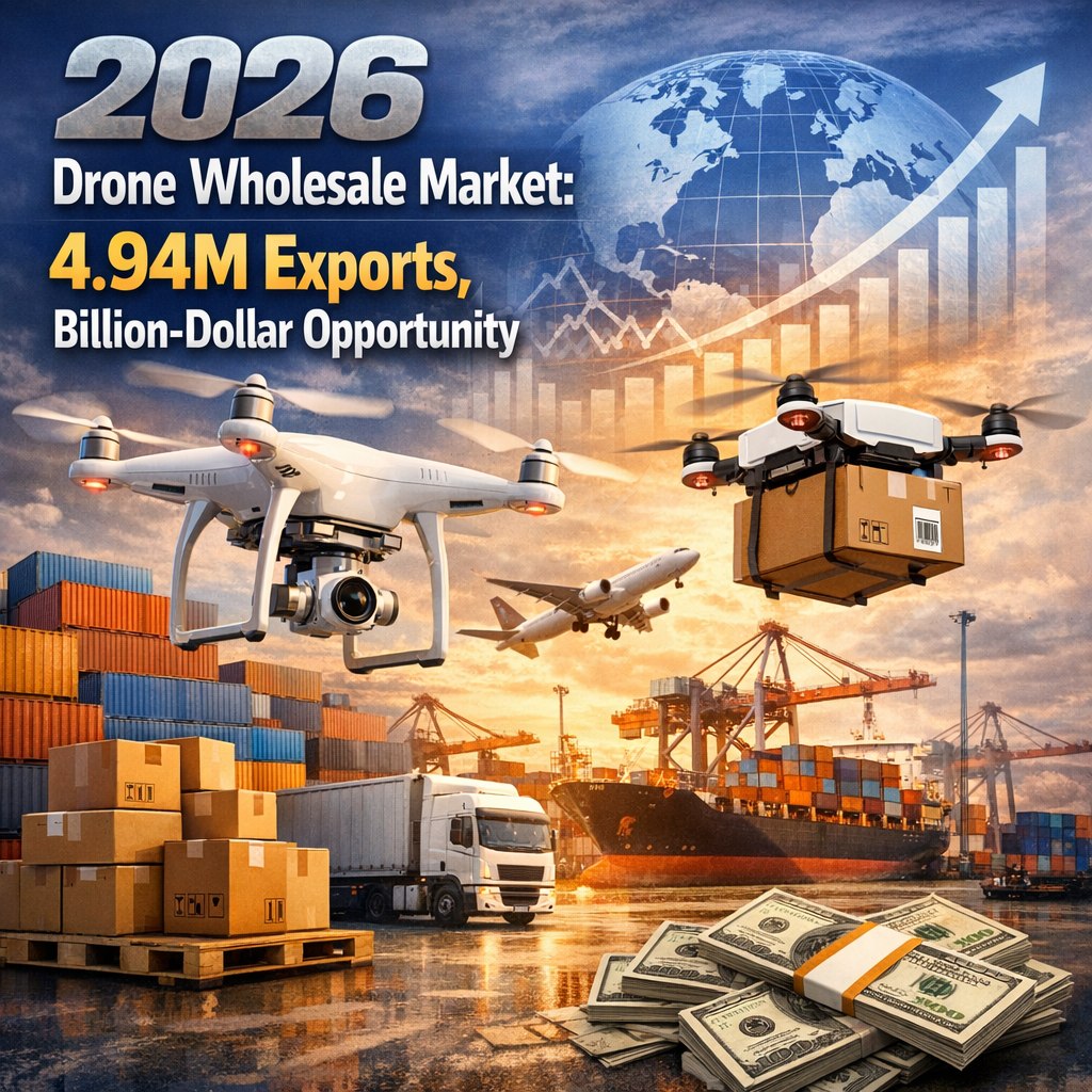 2026 drone wholesale market forecast showing 4.94 million exports and billion-dollar growth opportunities