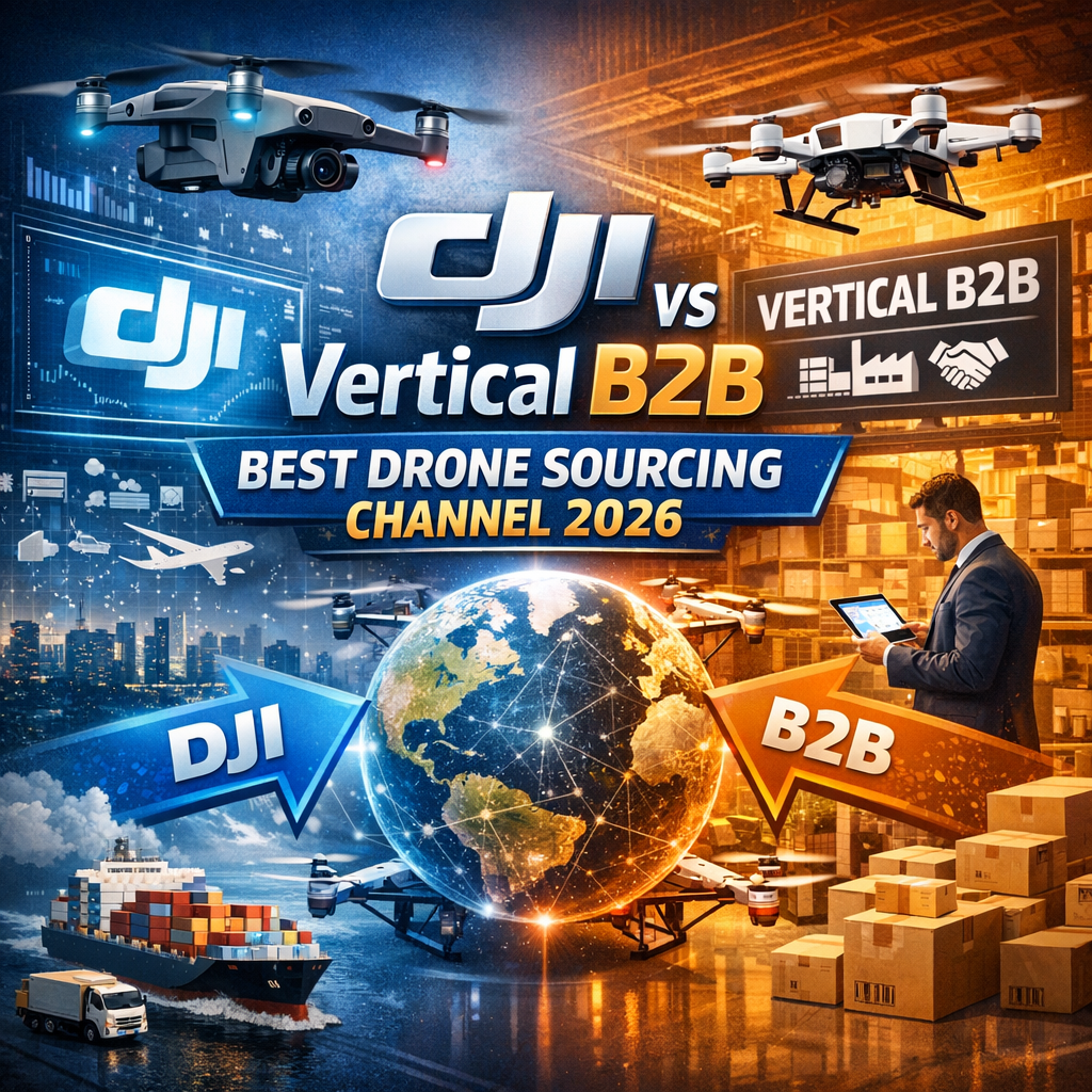 DJI vs vertical B2B drone sourcing channel comparison chart for 2026