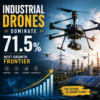 Chart showing industrial drones leading the next growth frontier at 71.5% across inspection, safety, efficiency, and sustaina