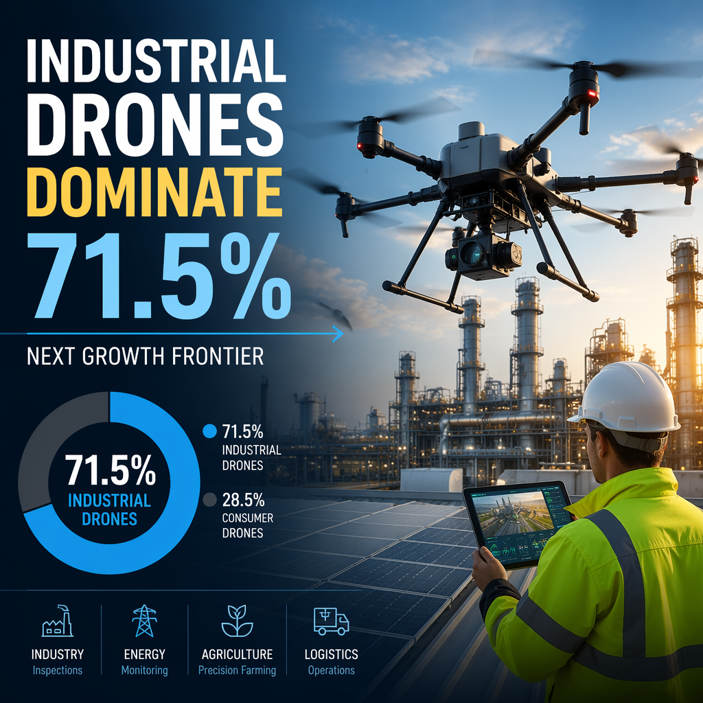 Illustration of Industrial Drones Dominate 71.5%: Next Growth Frontier