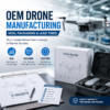 OEM drone manufacturing services highlighting flexible MOQ, custom packaging, and reliable lead times