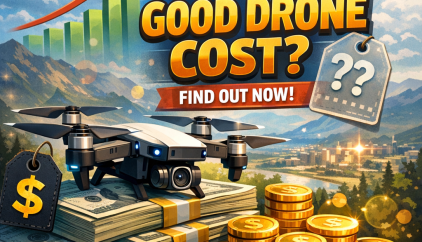 Pricing guide graphic about how much a good drone costs, with cost analysis and buying tips.